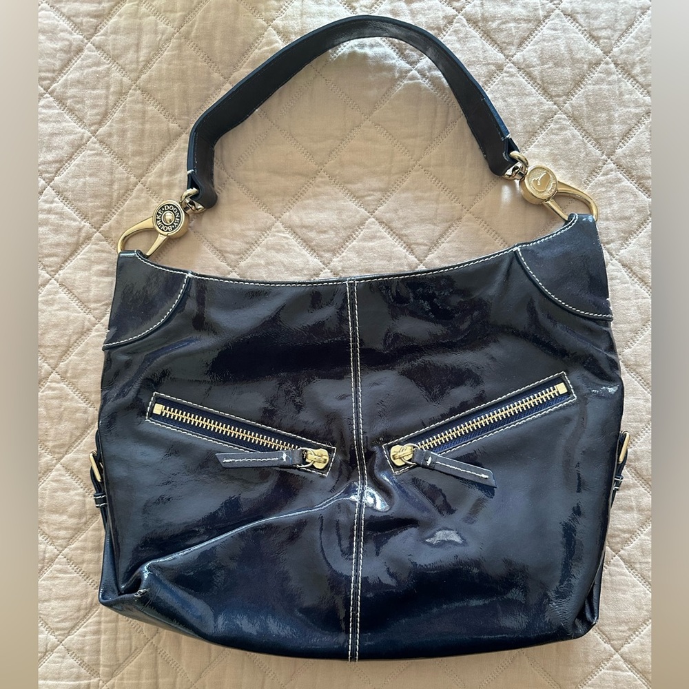 Dooney & Bourke Navy Blue Patent Leather Bag